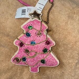 Betsey Johnson Pink Sequin Christmas Tree Bag